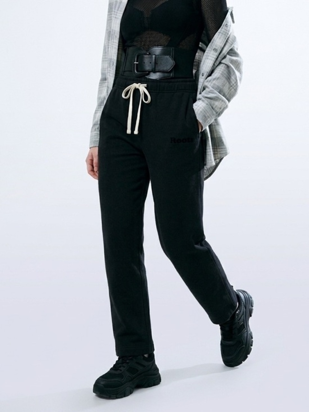 Roots Black Cotton Sweatpants Size Extra Small
